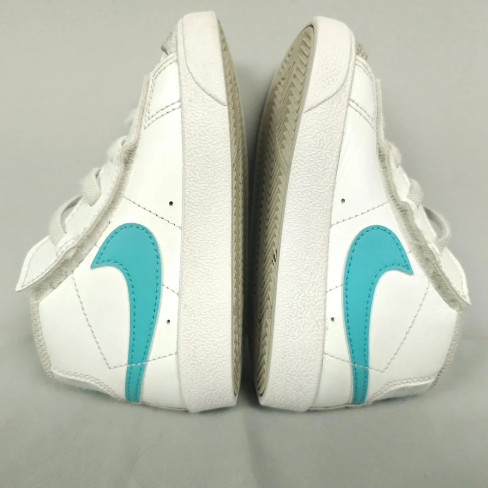 Nike Blazer Mid 77 Shoes TD Size 8C Toddler White Dusty Cactus Aqua Leather Mid